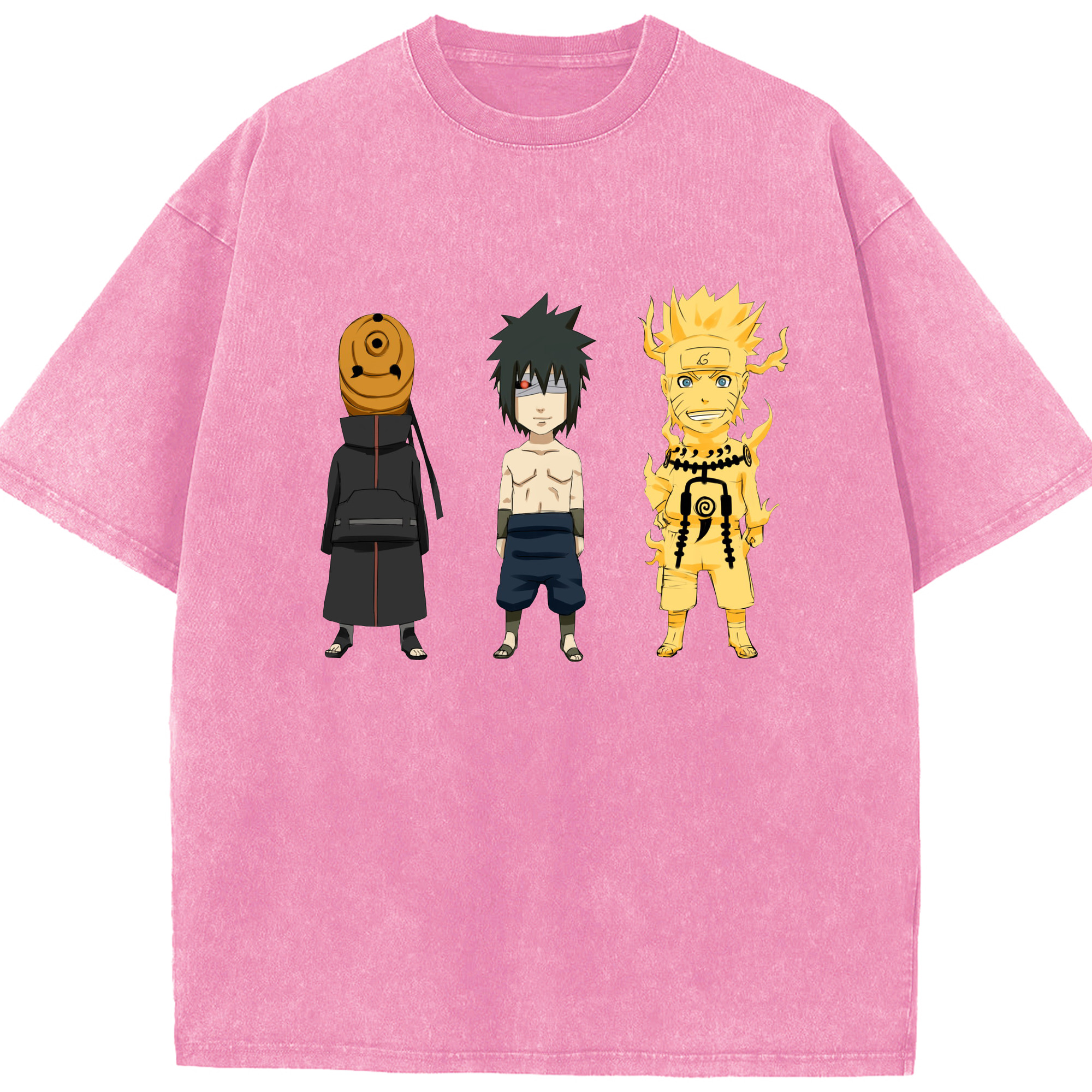 （画像用） NARUTO -ナルト- うちは サスケ Uchiha Sasuke 綿100% ヴィンテージ風 半袖Tシャツ（フロントプリント）